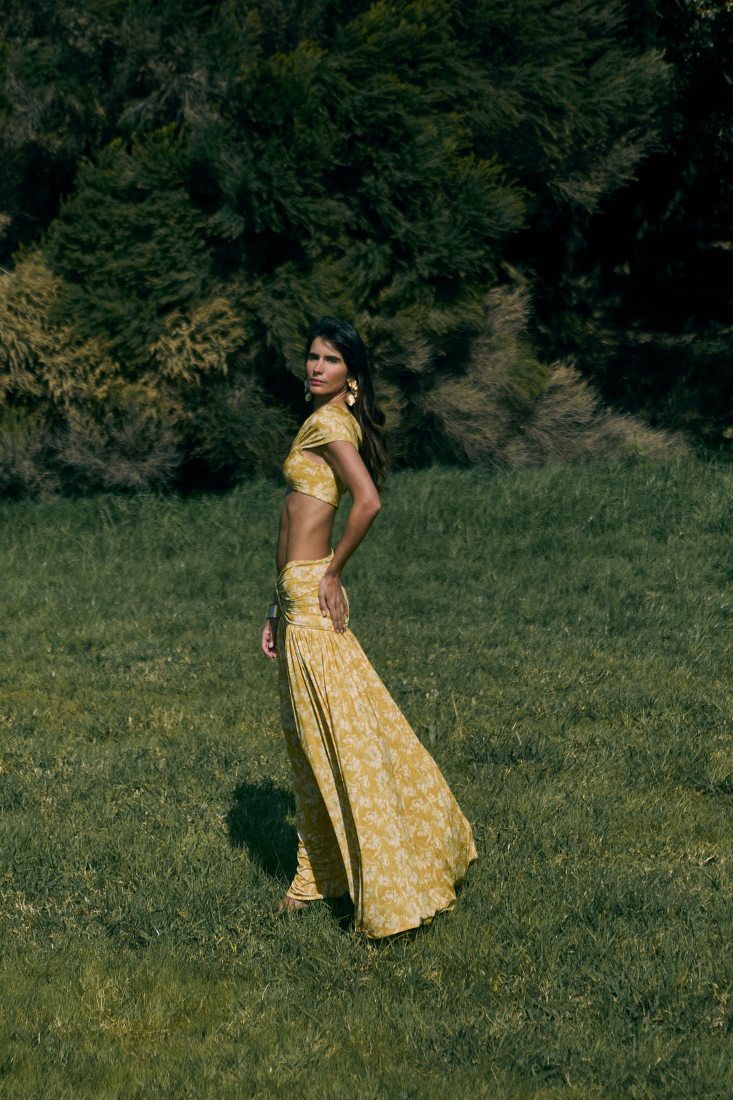 TOP IN LYCRA GIALLO SENAPE