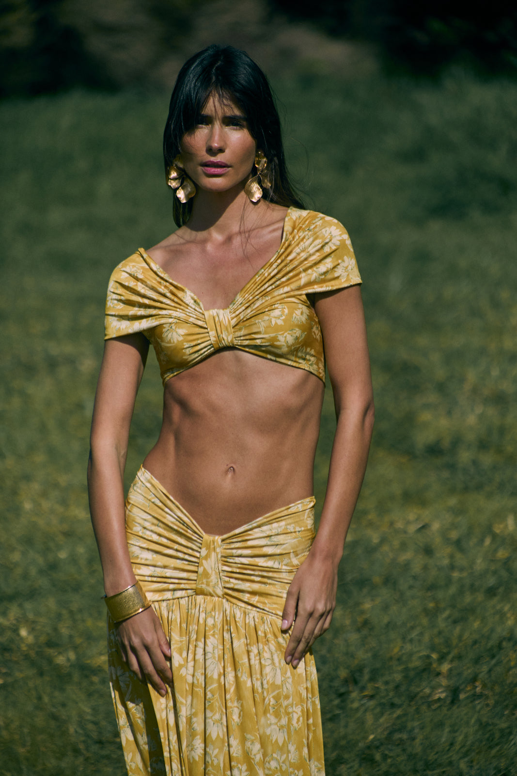 TOP IN LYCRA GIALLO SENAPE