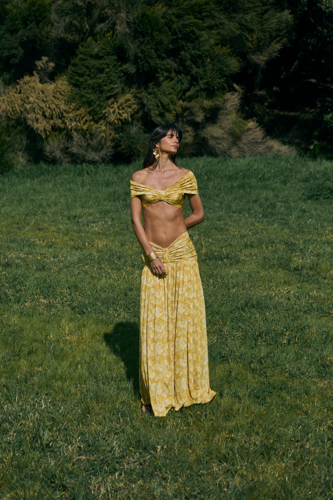 TOP IN LYCRA GIALLO SENAPE