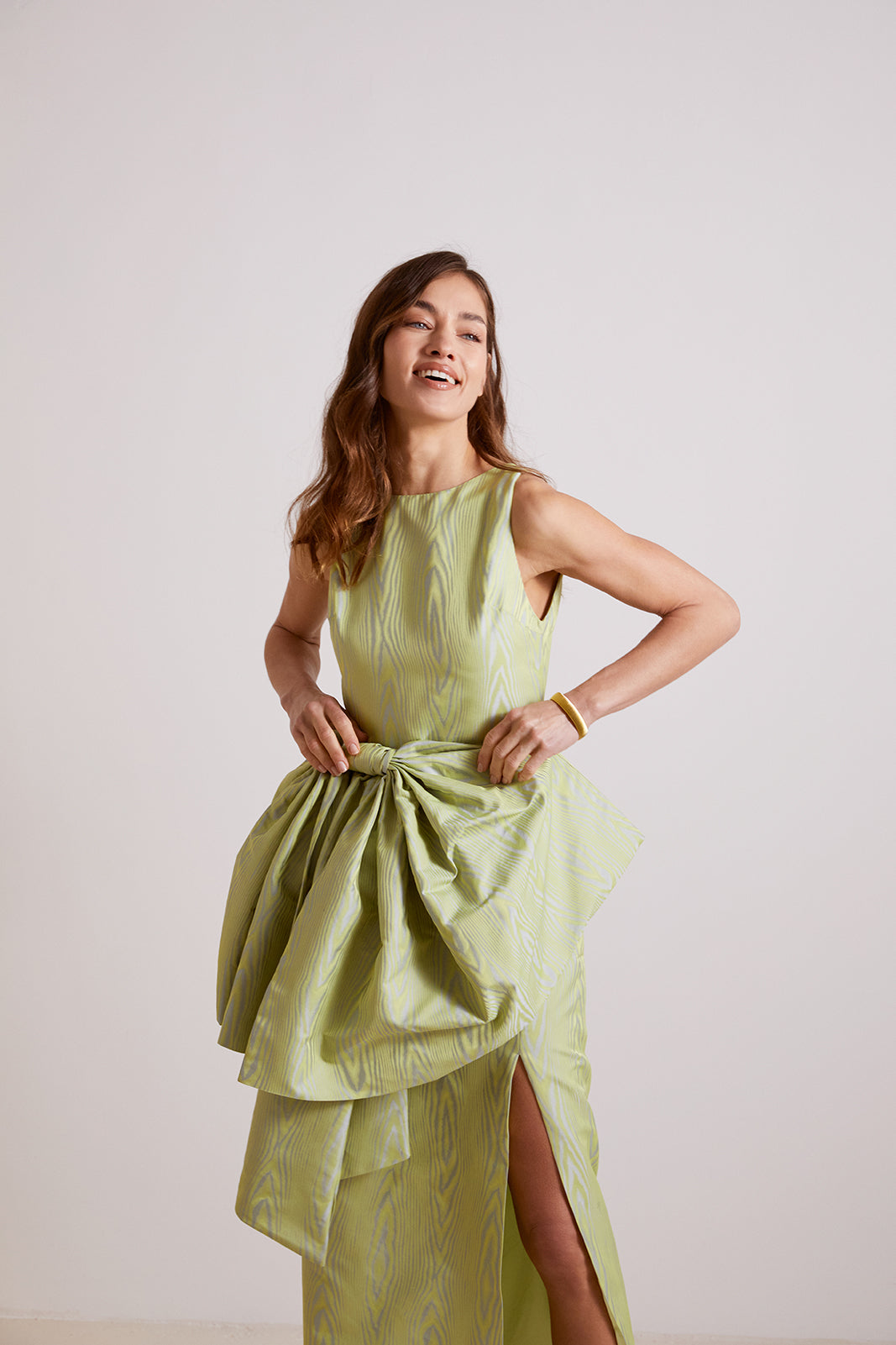 ROBE LONGUE BICOLORE VERT MUARE