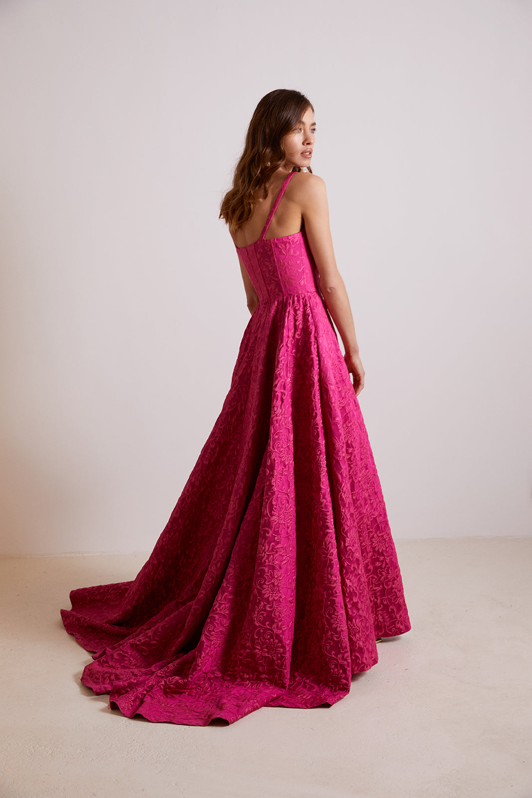 VESTIDO CON CORSÉ FUCSIA