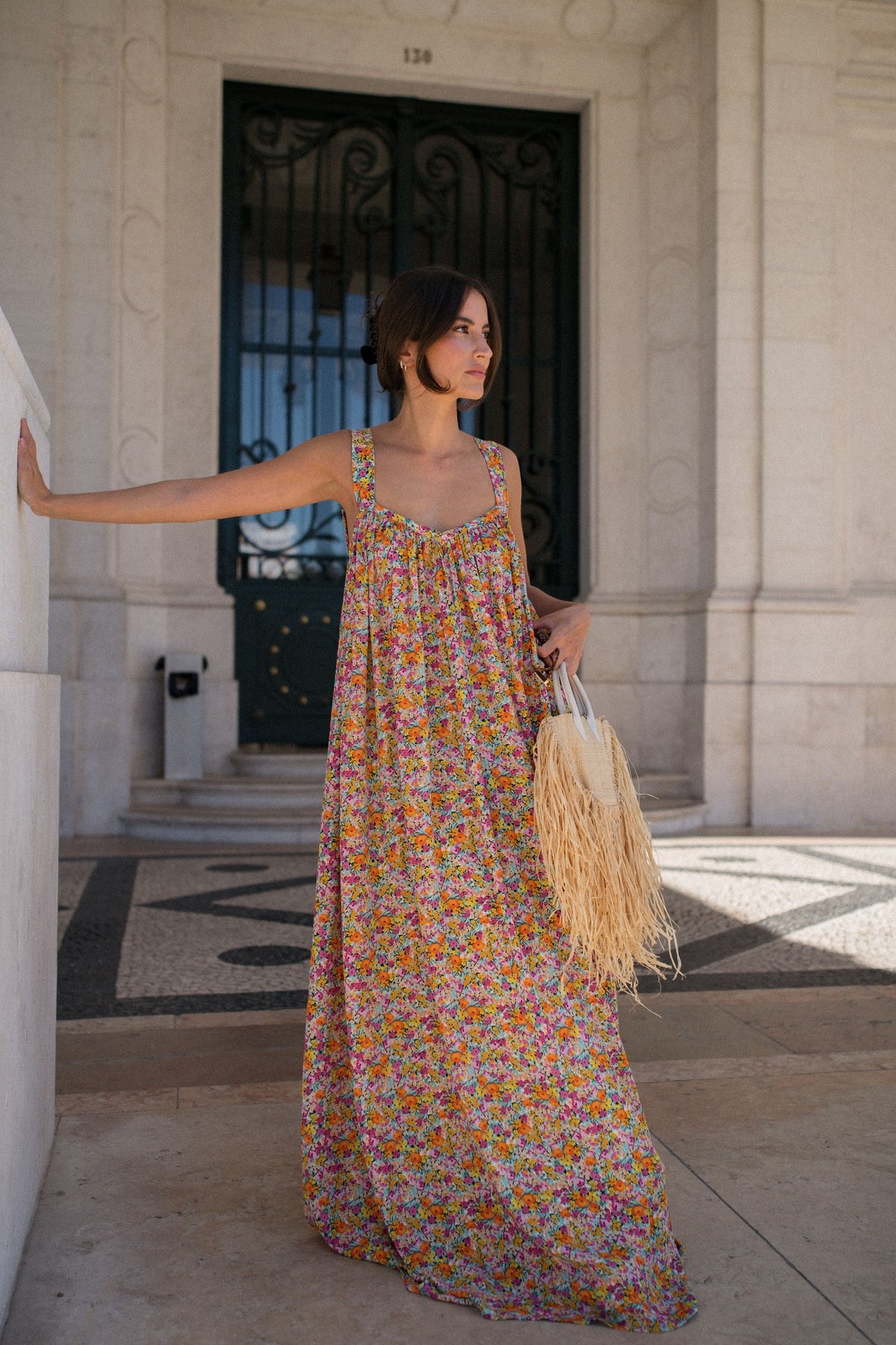 VESTIDO FLOR MULTICOLOR DE ALÇAS