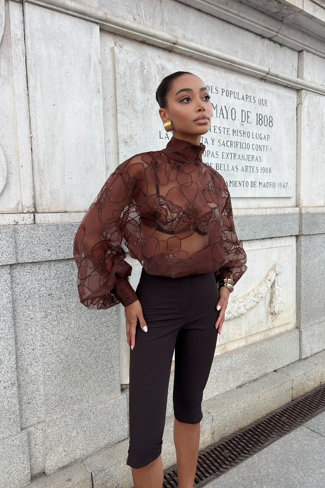 CALÇA CAPRI CASTANHA