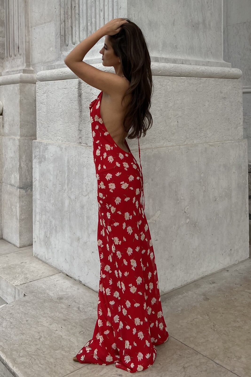 RED DRESS FLOWERS