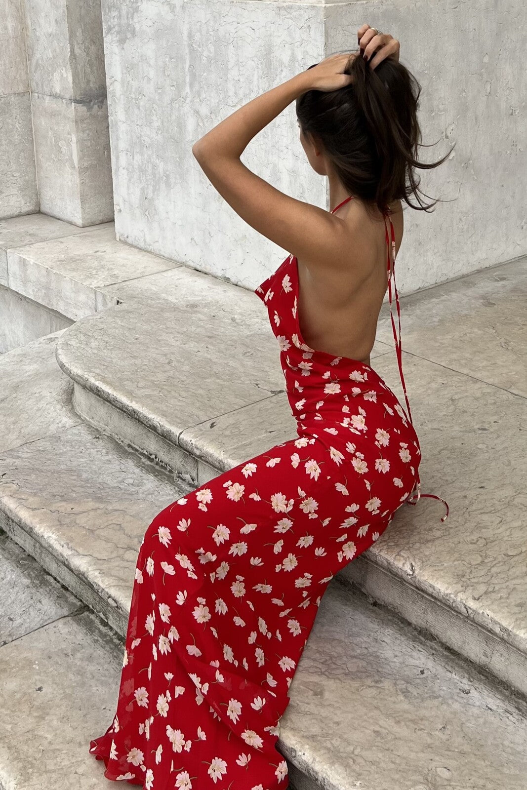 RED DRESS FLOWERS