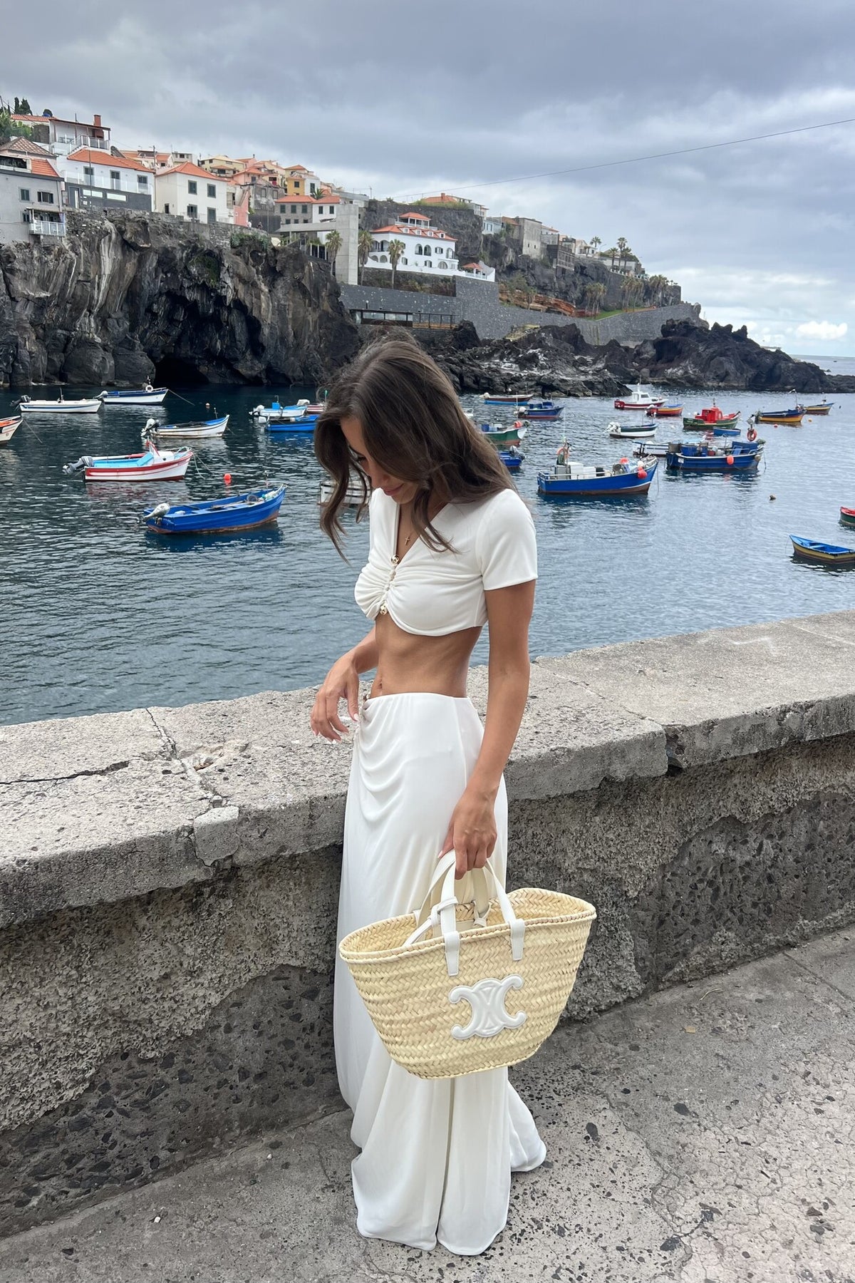 CROP TOP BIANCO CON APPLICAZIONI