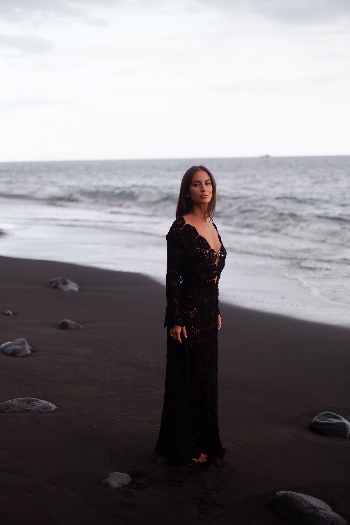 VESTIDO COMPRIDO TRICOT PRETO