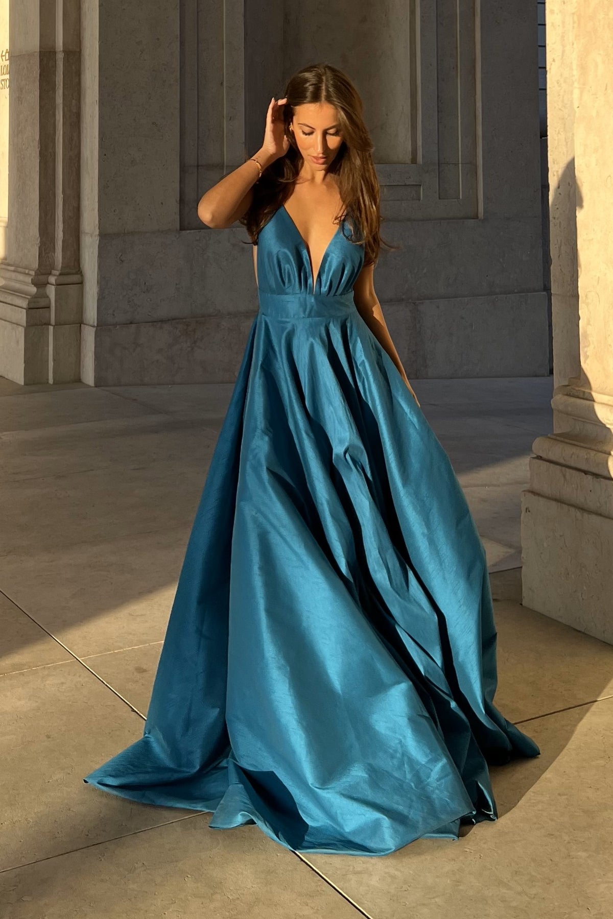 ROBE DE PRINCESSE BLEU PÉTROLE