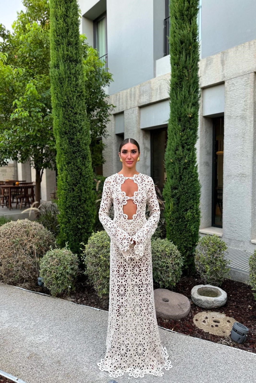 LONG BEIGE TRICOT DRESS