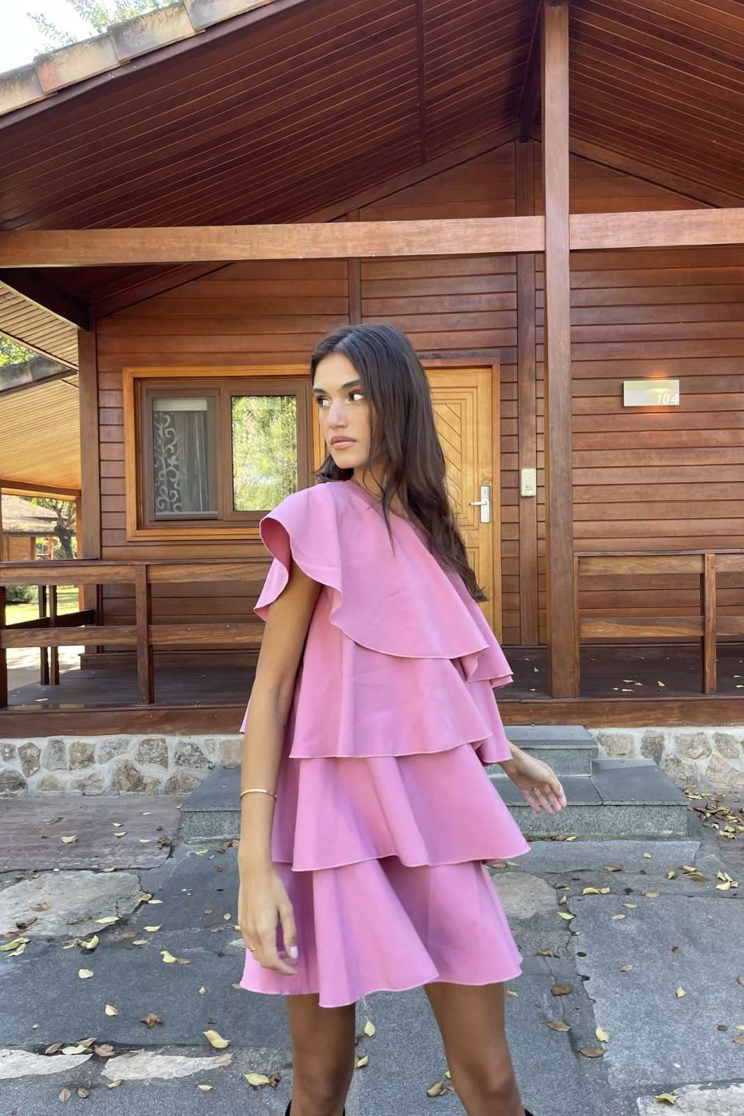 MINI PINK DRESS WITH RUFFLES