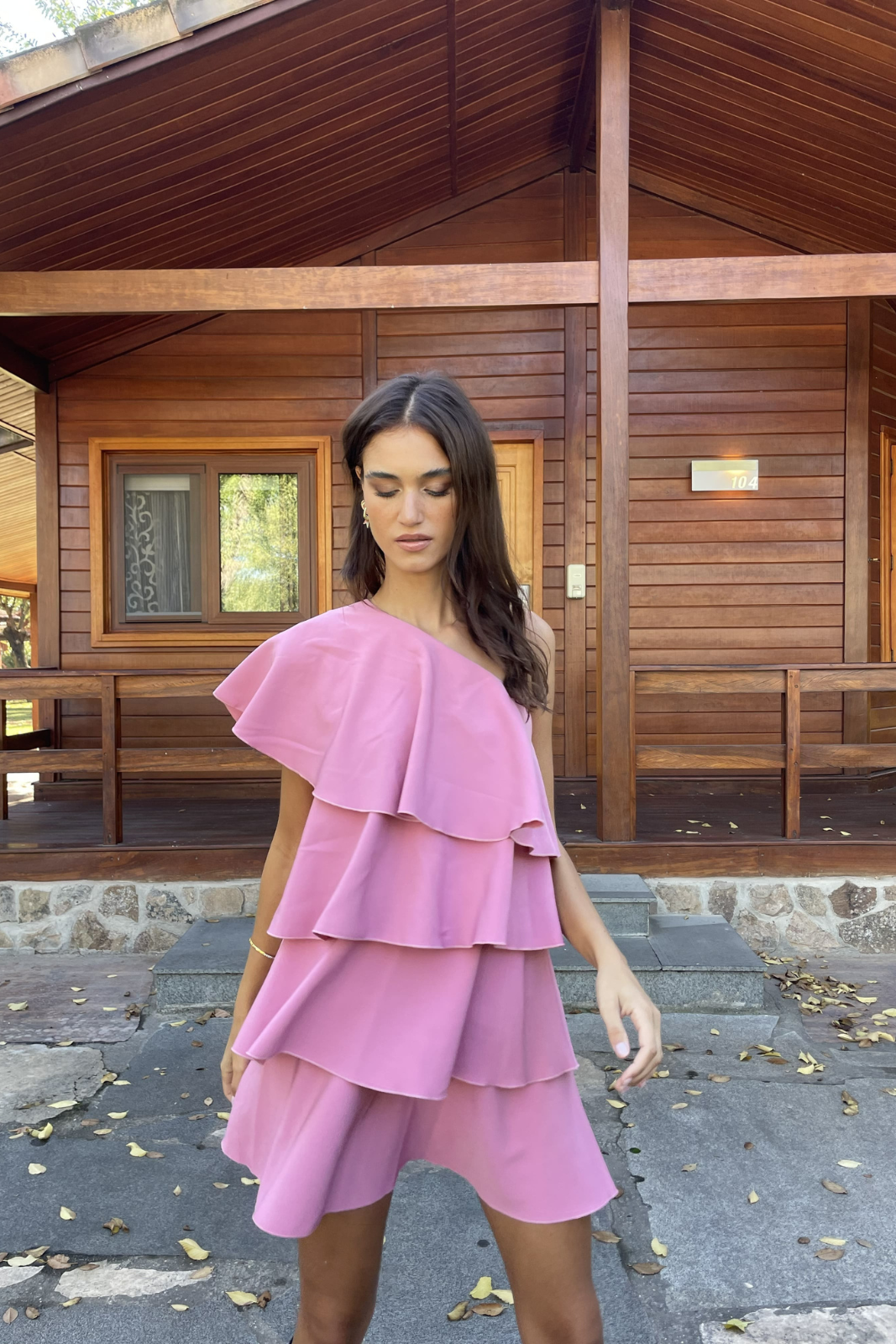 MINI PINK DRESS WITH RUFFLES