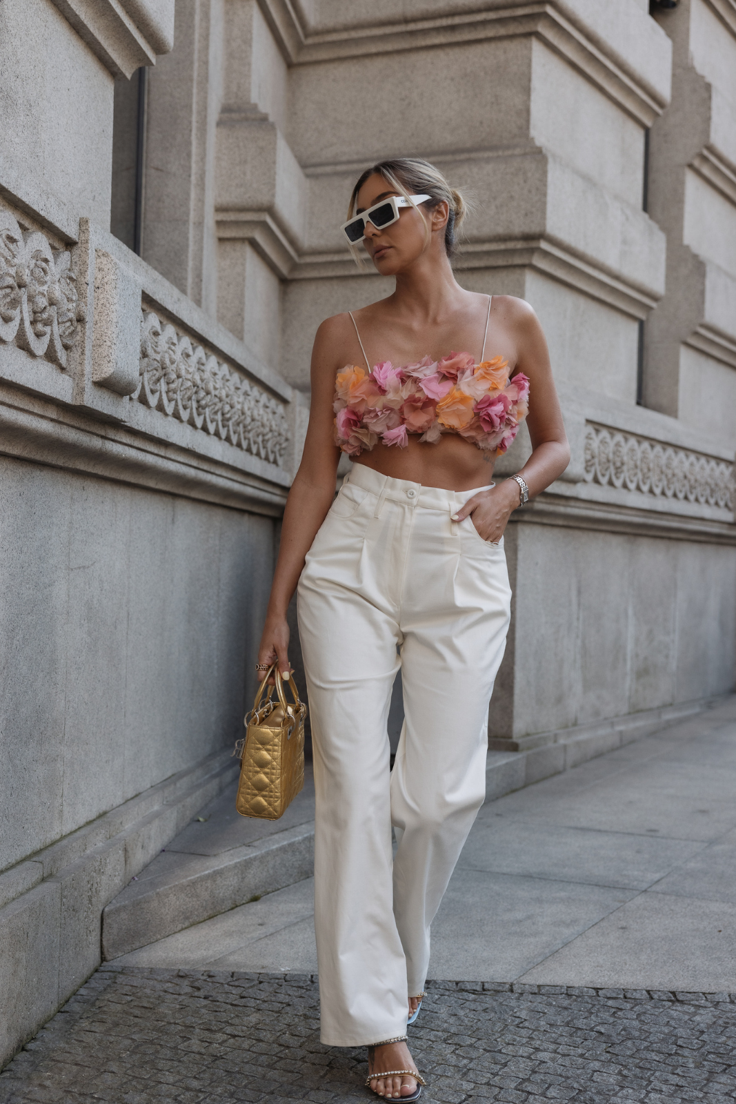 CROP TOP FLORES MULTICOLOR
