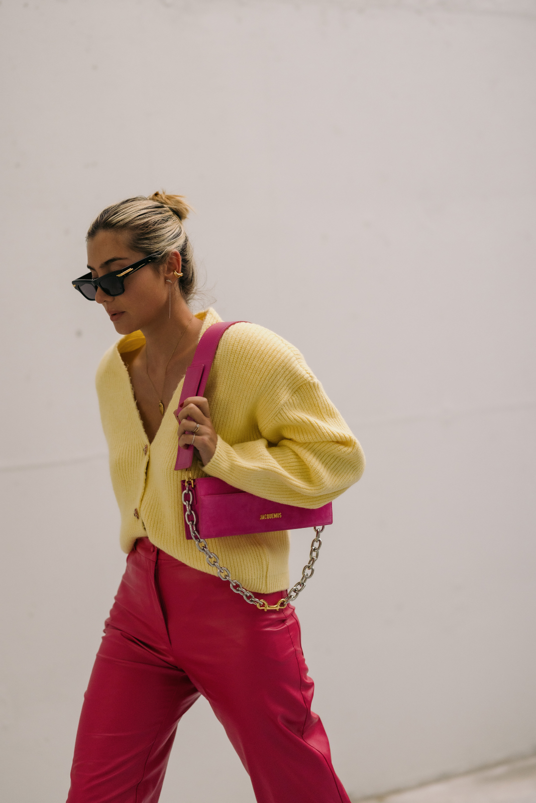 PANTALONES FUCSIA EFECTO PIEL