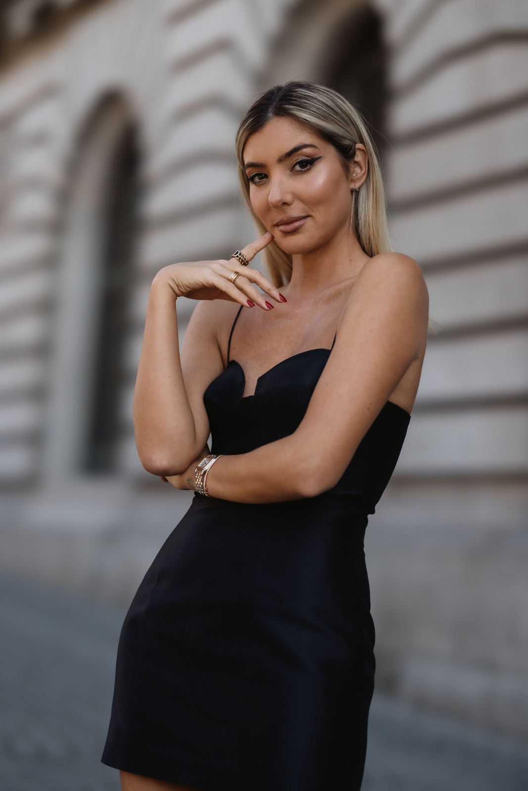 Strapless little black dress sales