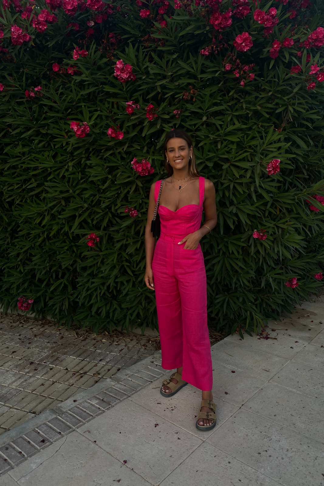 FUCHSIA LINEN PANTS