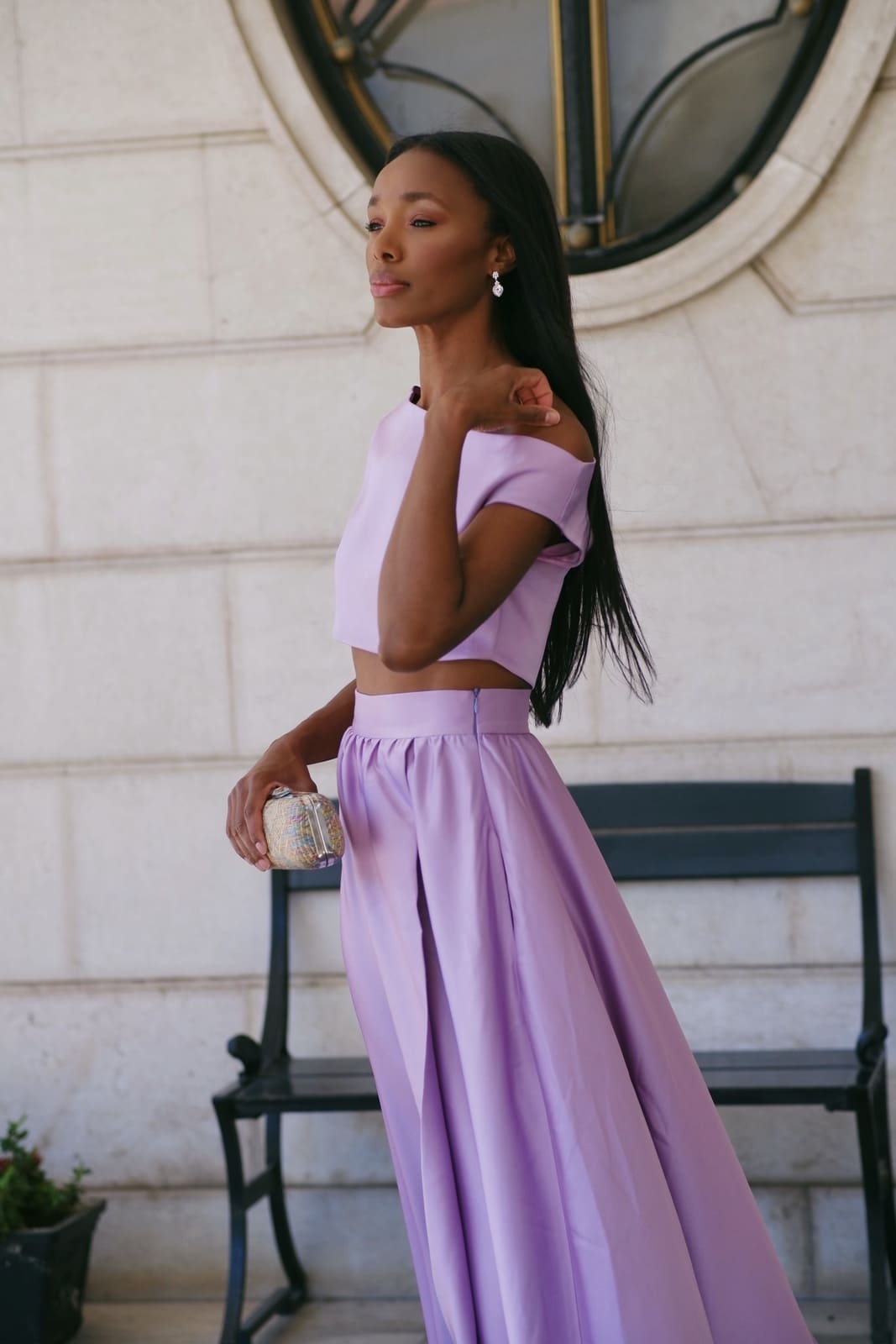 CROP TOP LAVANDE EN CRÊPE