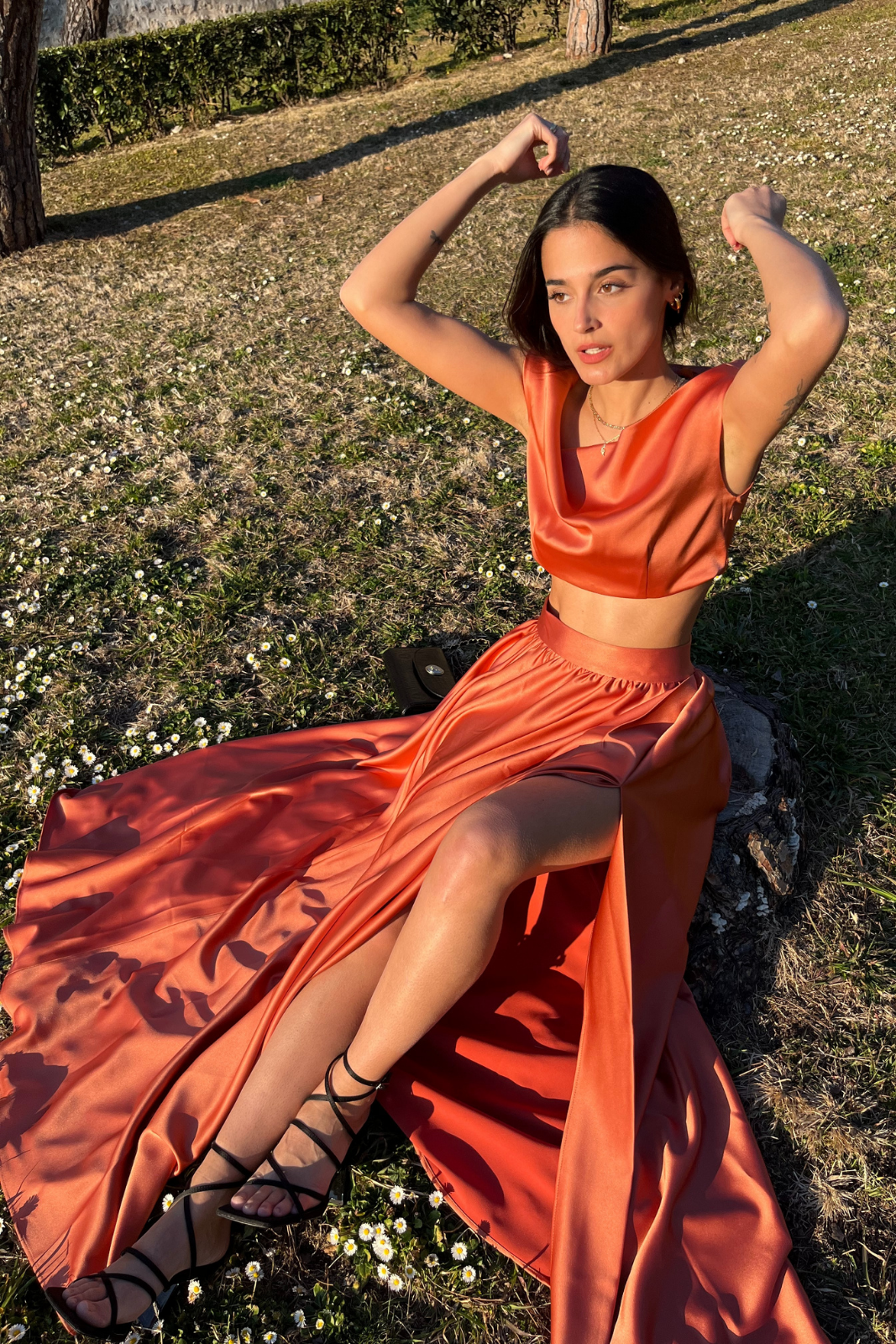 Jupe longue saumon hot sale