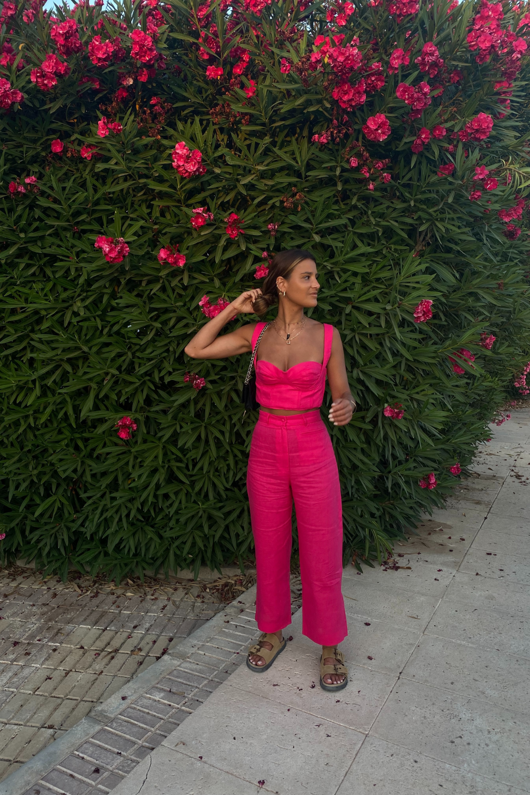 FUCHSIA LINEN PANTS