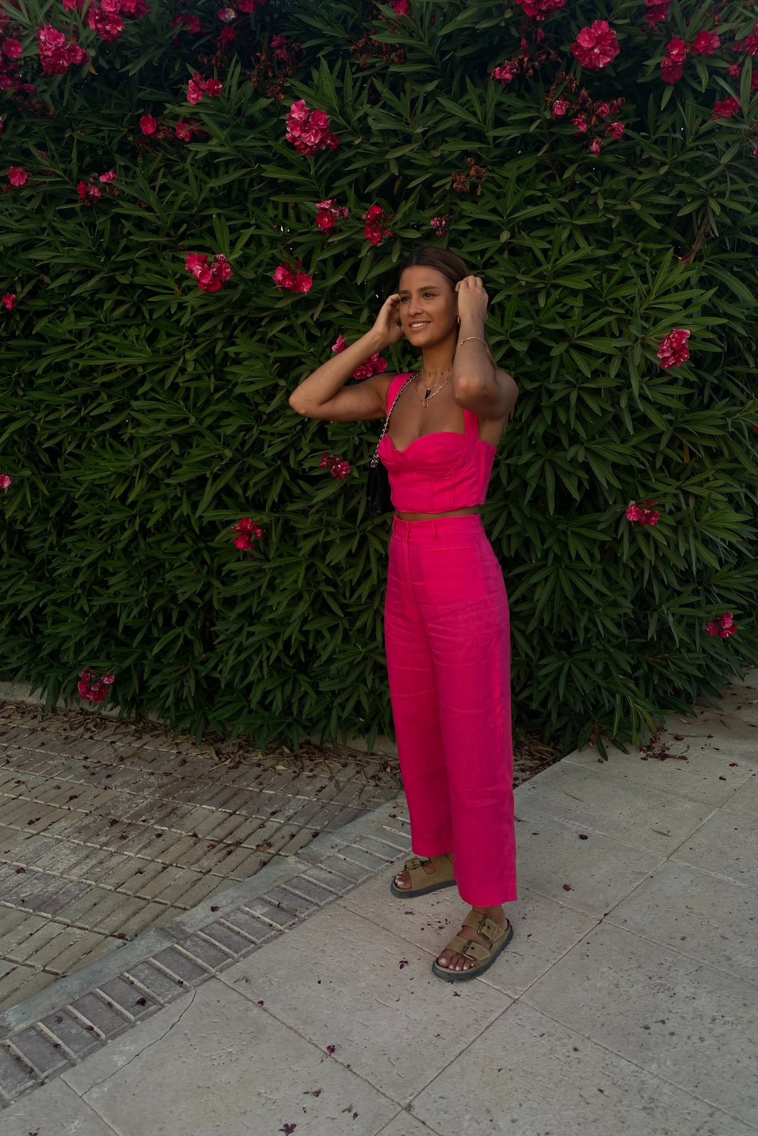 FUCHSIA LINEN PANTS