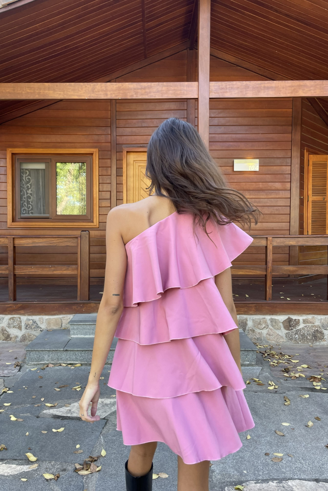 MINI PINK DRESS WITH RUFFLES