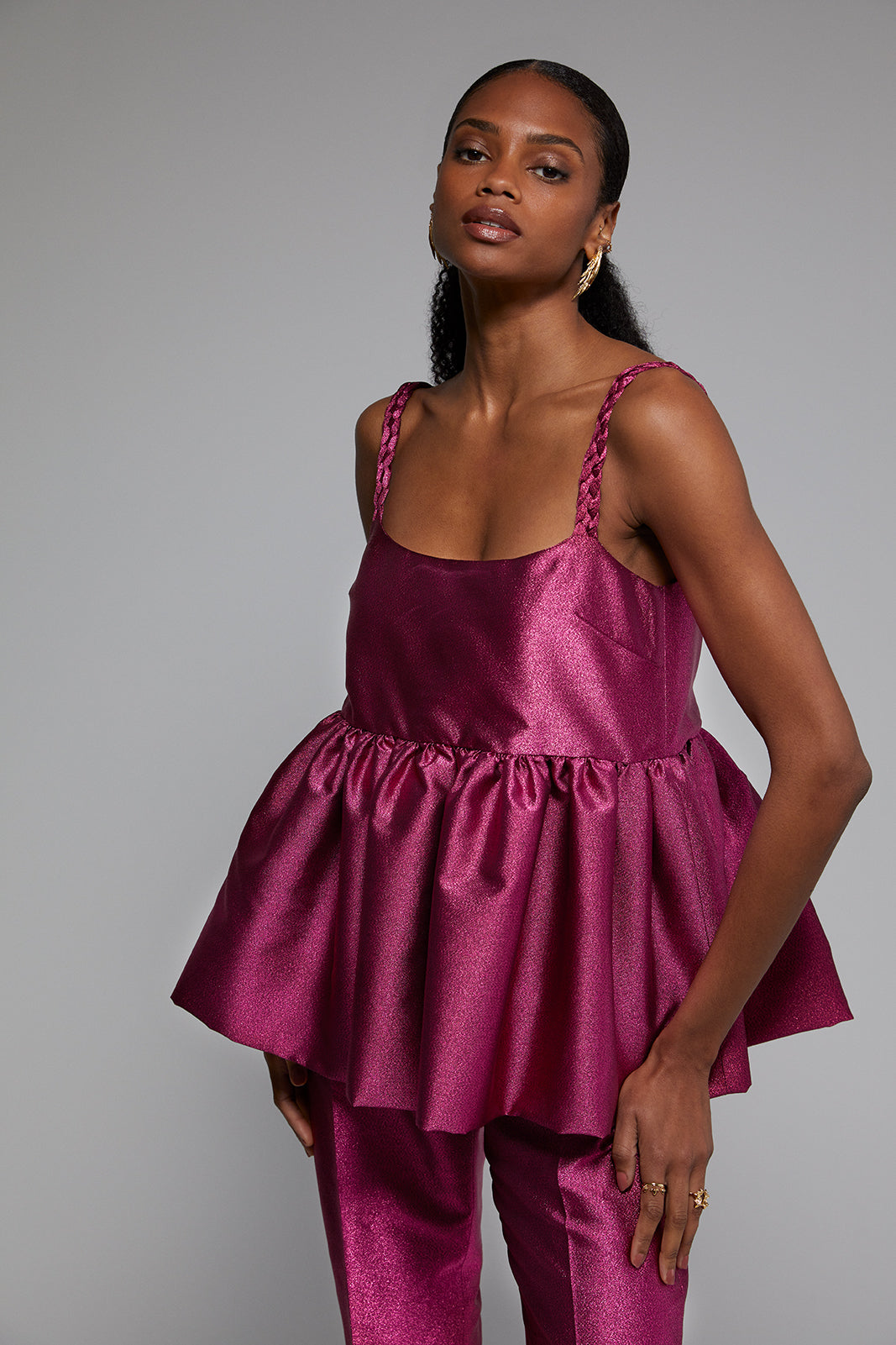 TOP TRECCE DA SPOSA FUCSIA