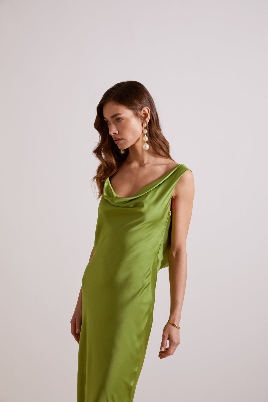 LONG FLOWING GREEN DRESS