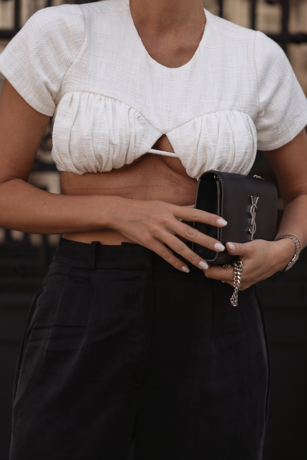 CROP TOP BIANCO IN MAGLIA