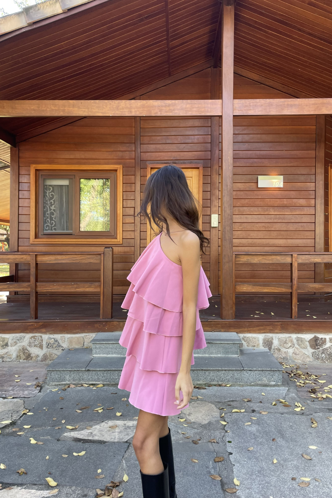 MINI PINK DRESS WITH RUFFLES