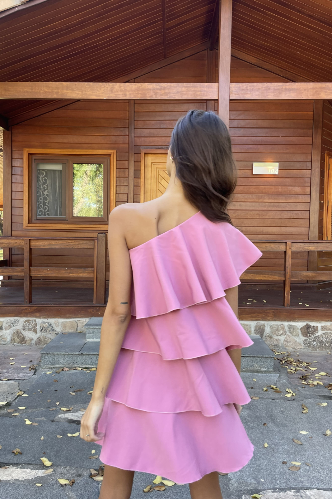 MINI PINK DRESS WITH RUFFLES