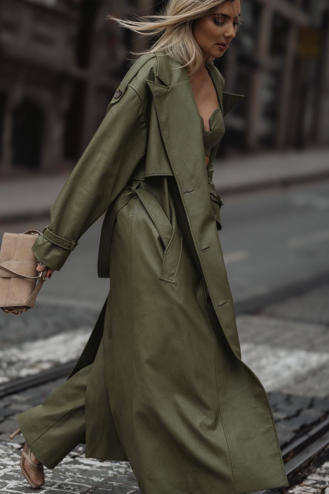 Green oversized coat sales