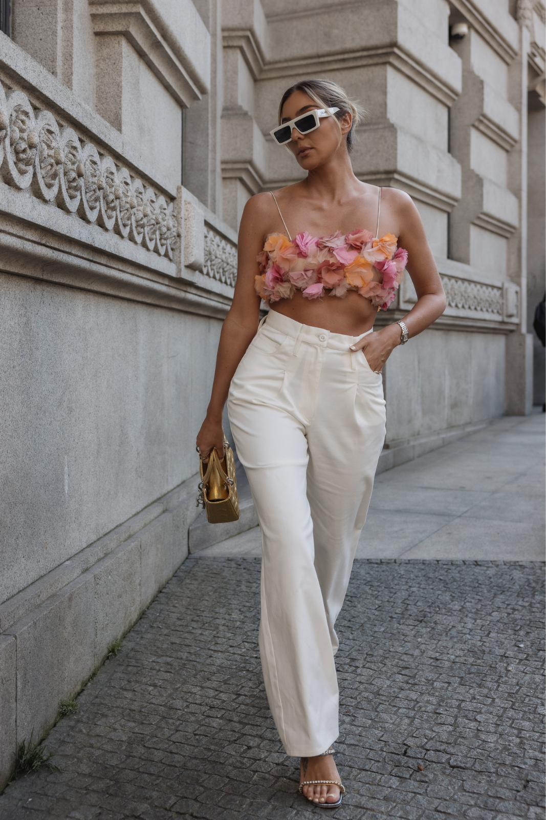 CROP TOP FLORES MULTICOLOR