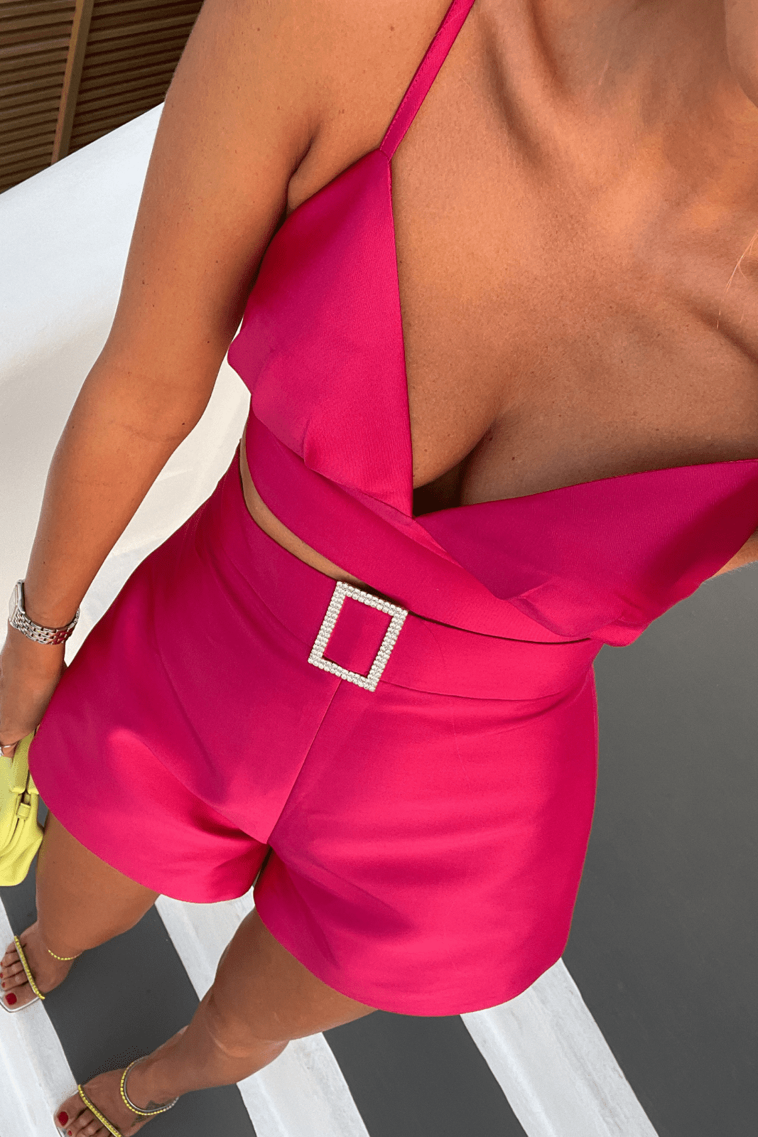 PANTALONCINI FUCSIA CON FIBBIA