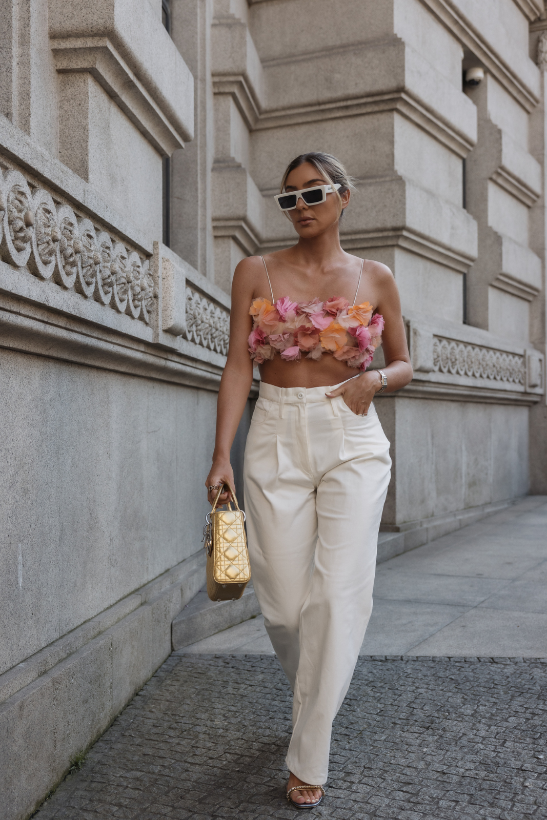 PANTALON BLANC TAILLE HAUTE