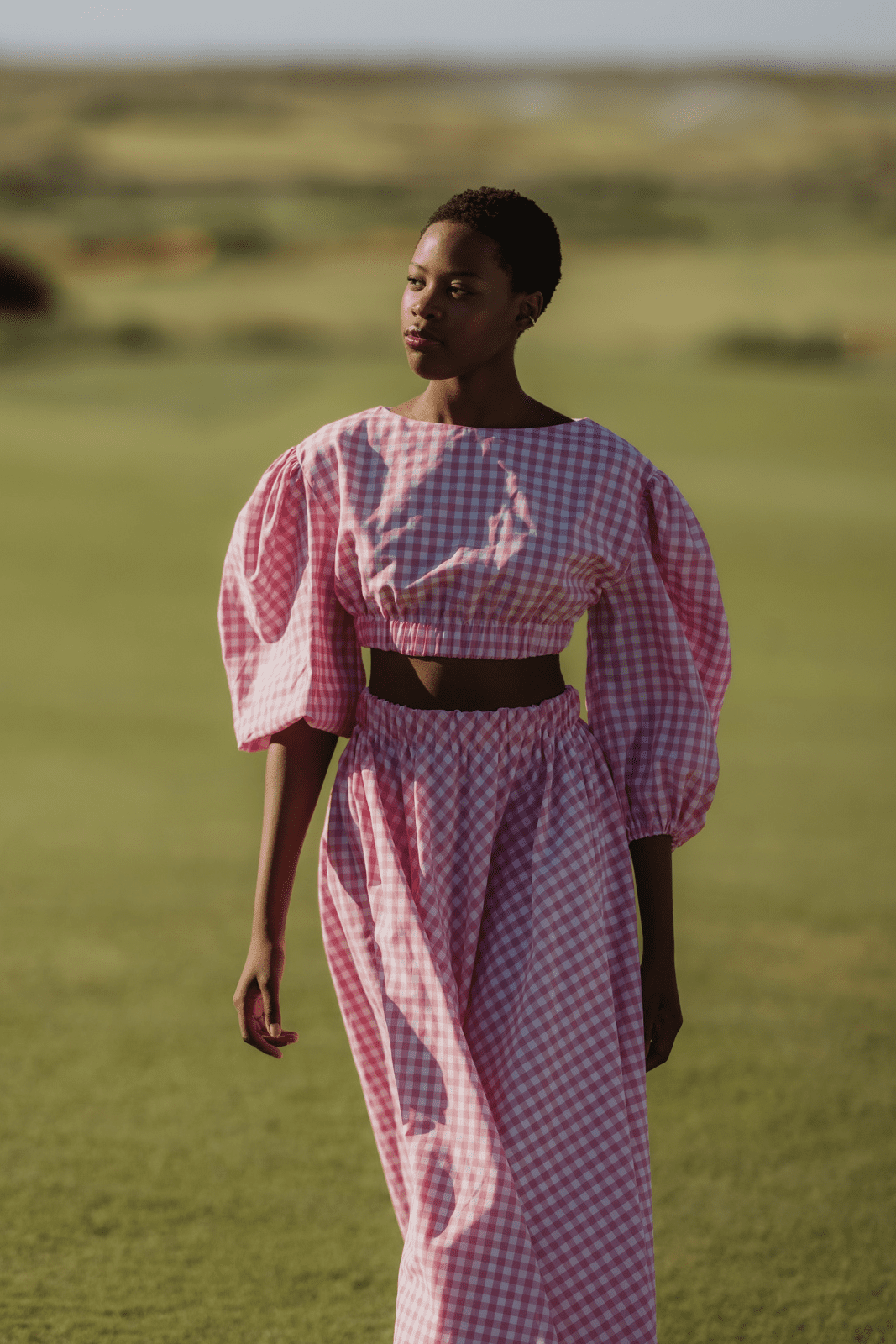 LONG SKIRT PINK CHECKERED