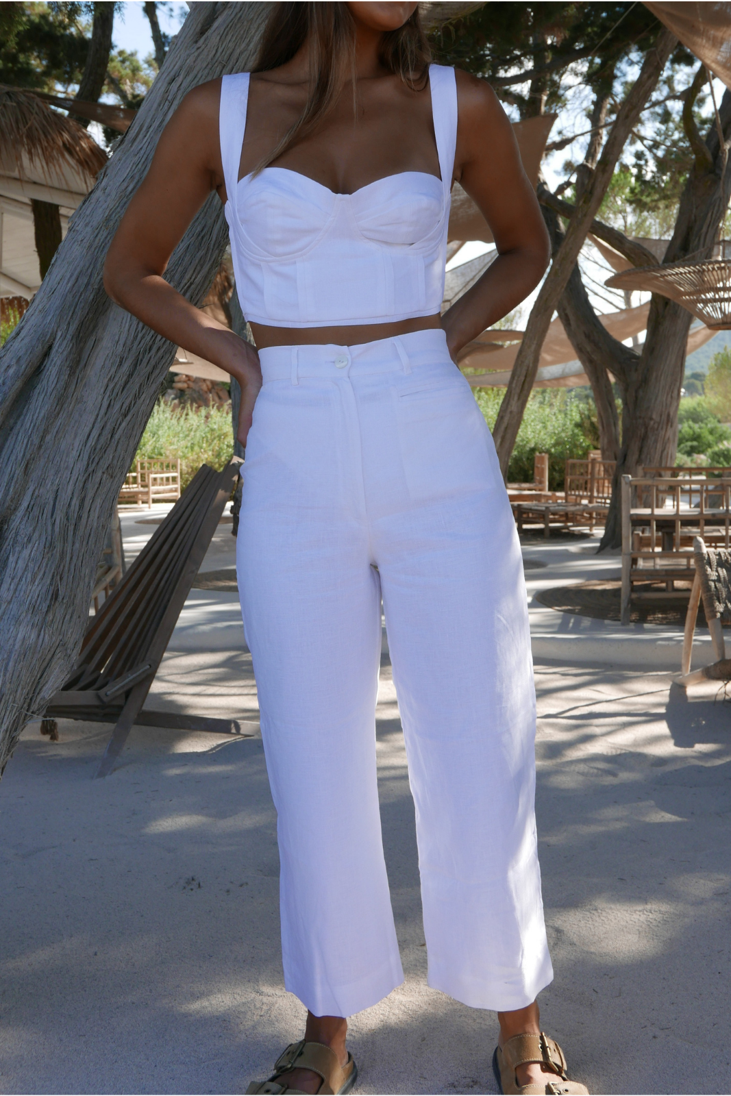 WHITE LINEN PANTS