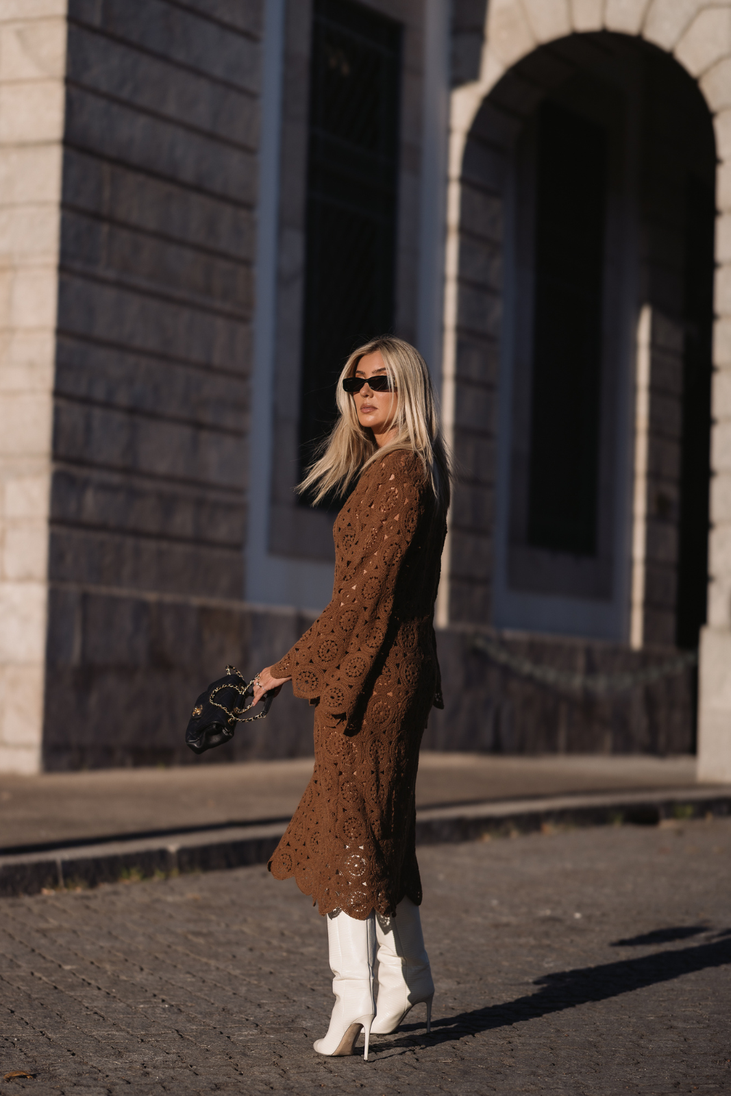 VESTIDO TRICOT CASTANHO