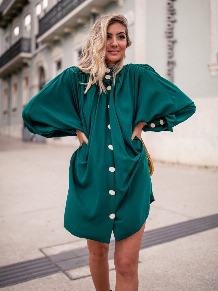 DARK GREEN COAT DRESS