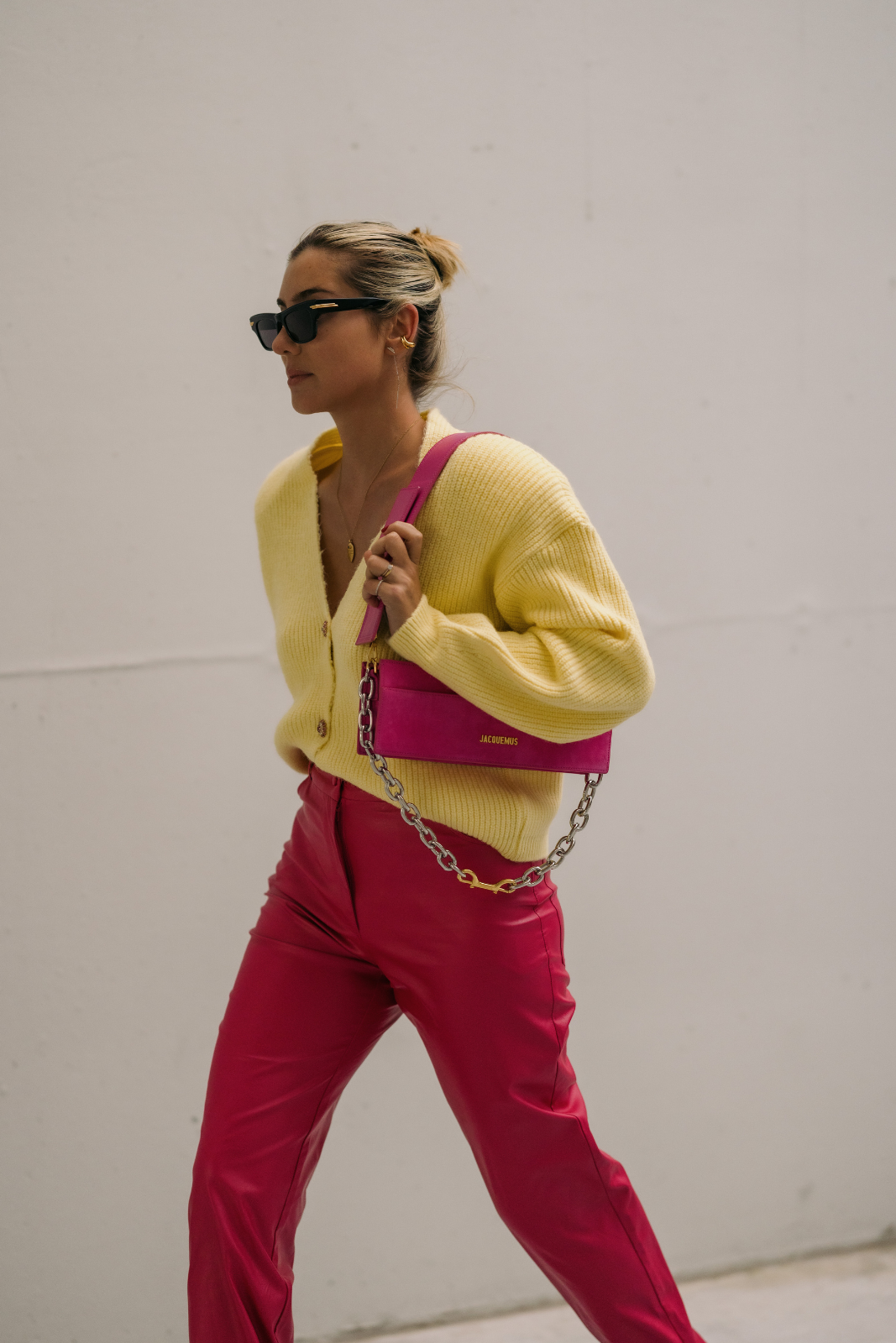 PANTALONES FUCSIA EFECTO PIEL