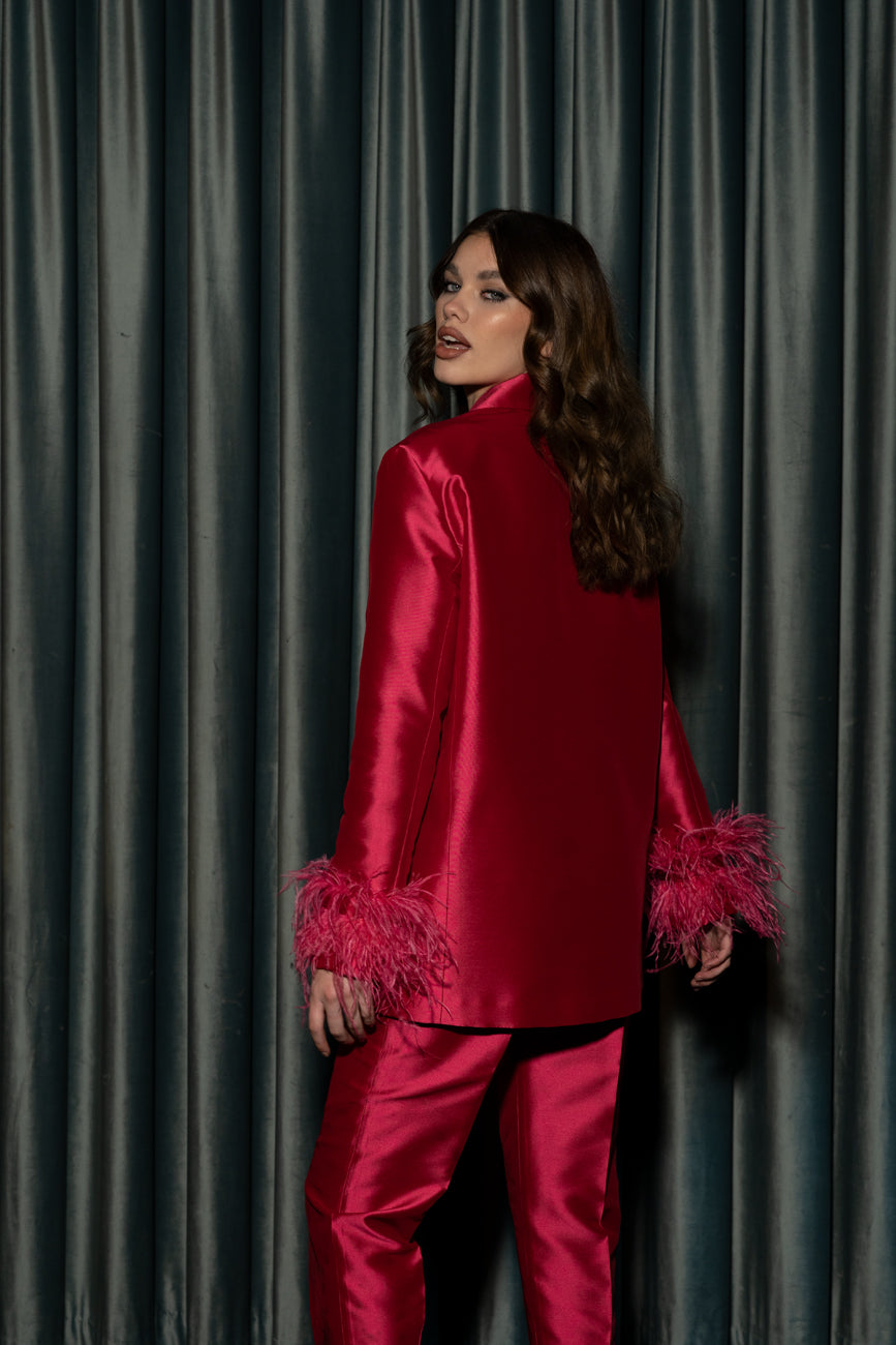 AMERICANA OVERSIZE FUCSIA PLUMAS