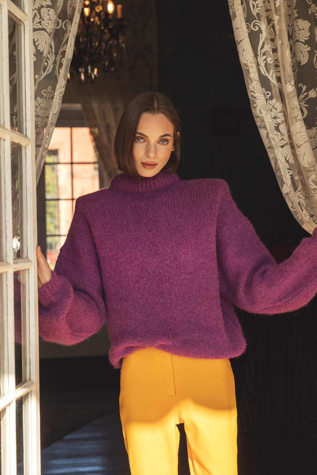 PURPLE KNITTED SWEATER
