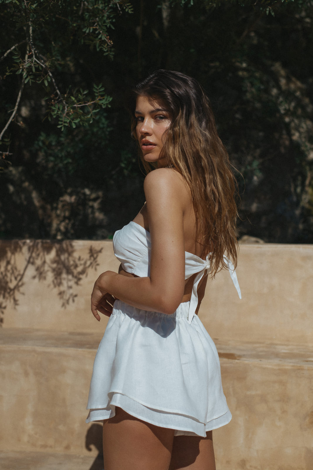 WHITE LINEN TOP