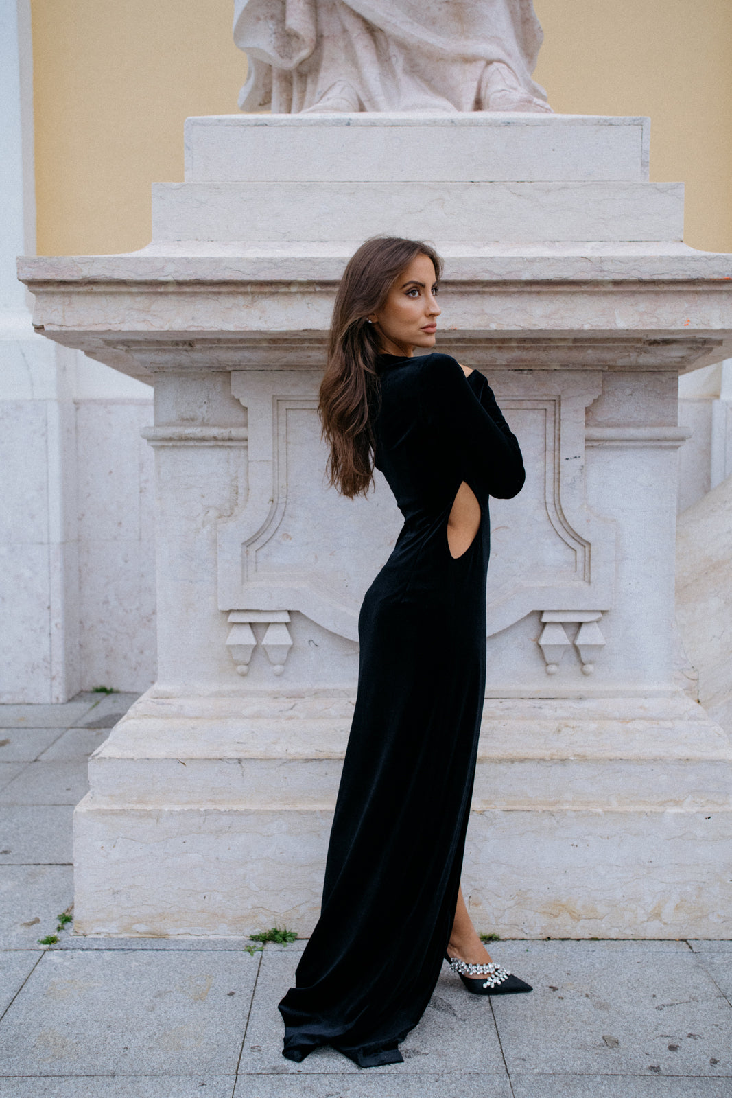 Abito Lungo Vestito Velluto Estate ABITO LUNGO IN VELLUTO CON