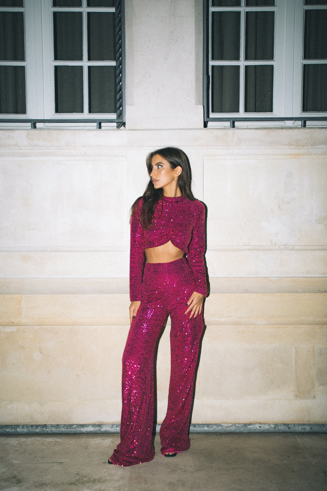 FUCHSIA SEQUIN PANTS - KAOÂ