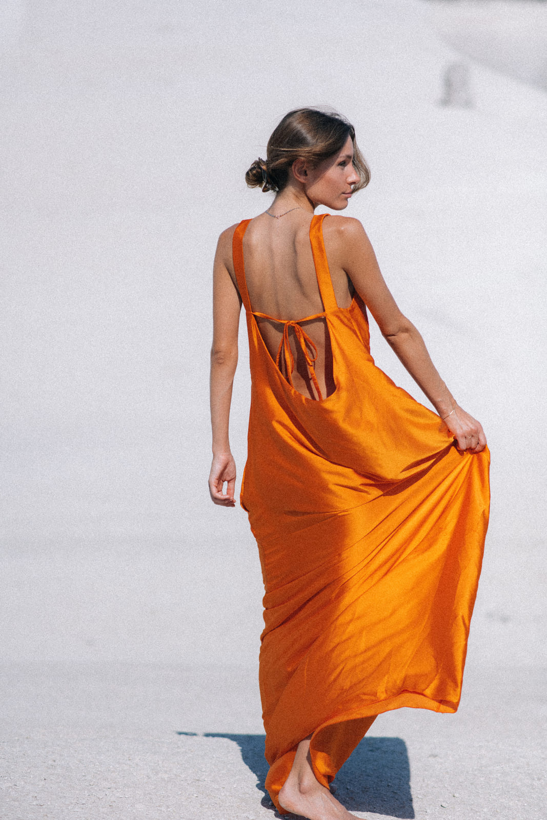 ROBE FLUIDE EN ORANGE