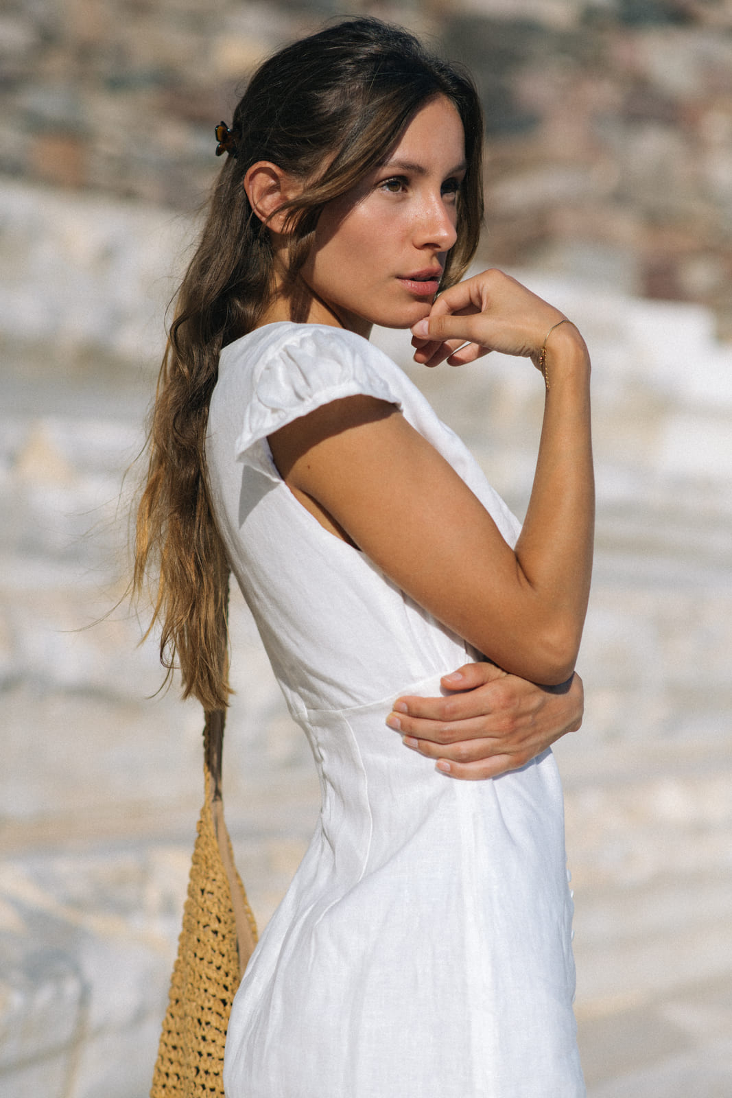 Vestito online bianco lino