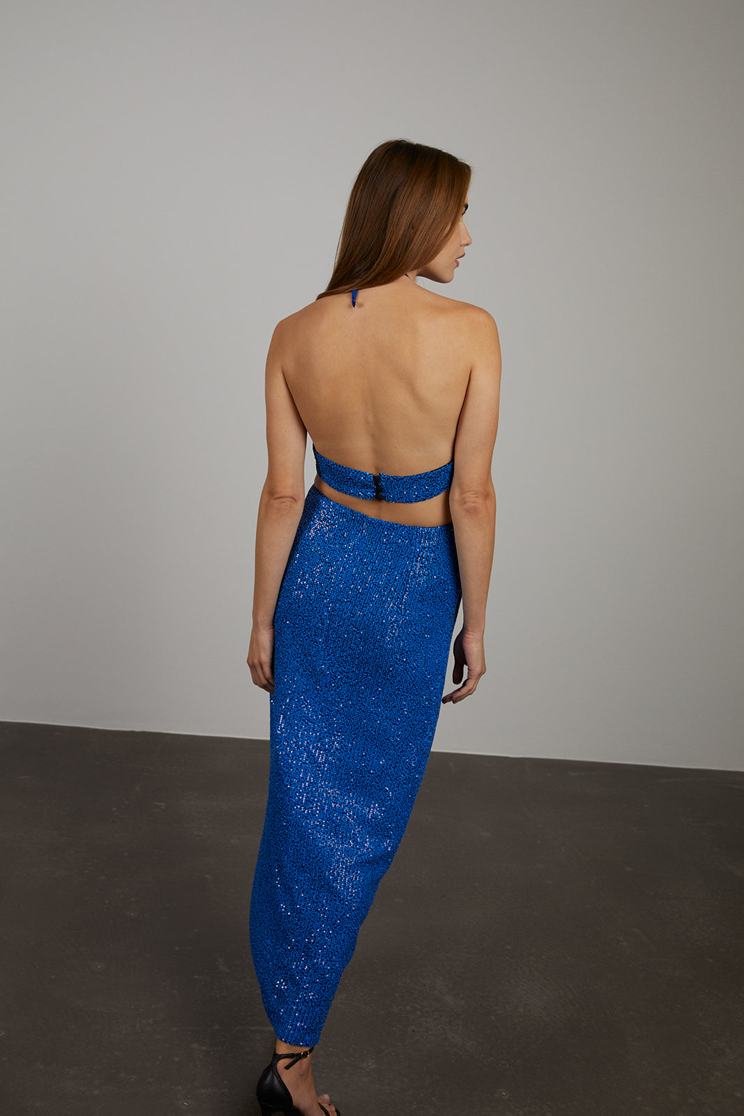 ROBE BLEU SEQUINS