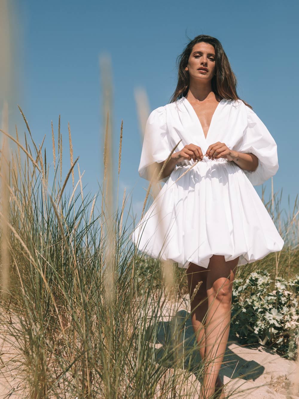 VESTIDO POPELIN BLANCO KAO