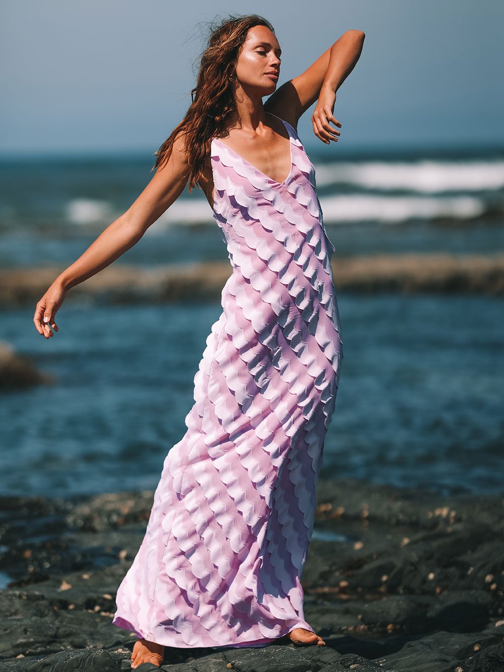 VESTIDO ONDAS ROSA