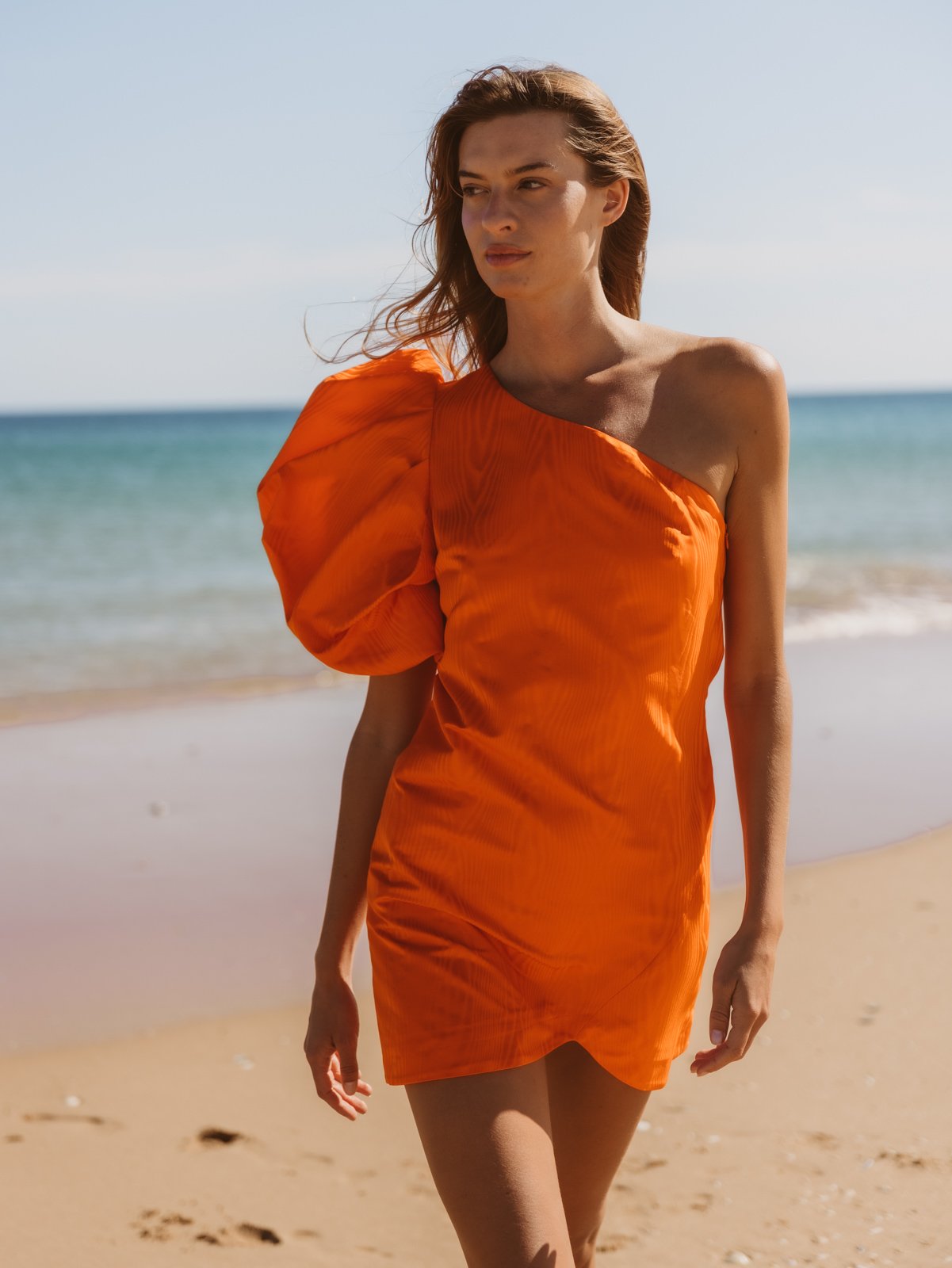 VESTIDO JACQUARD MUARÉ LARANJA - KAOÂ