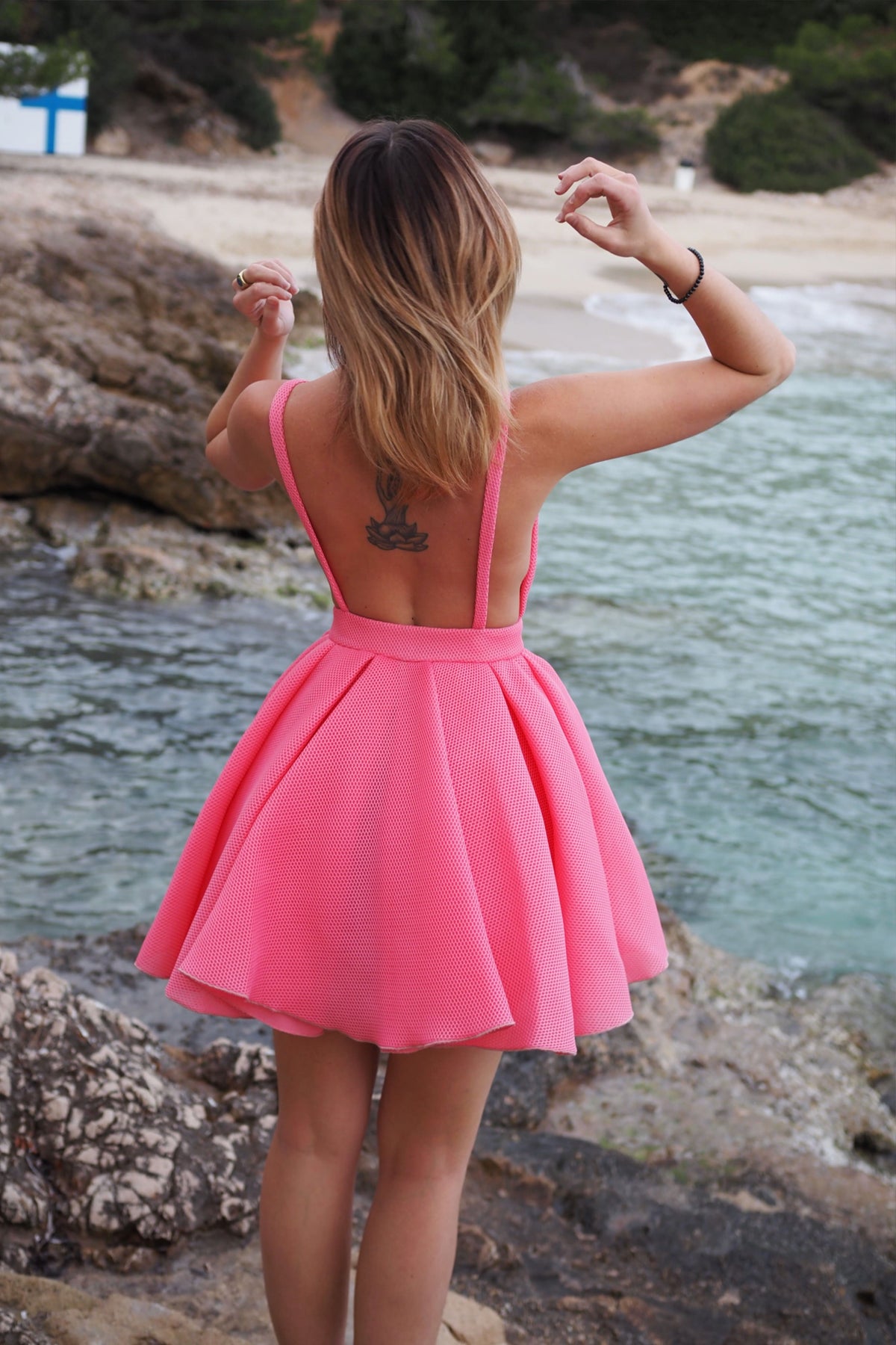 VESTIDO MONO CORTO ROSA